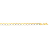 14K Gold 7Mm White Pave Curb Chain